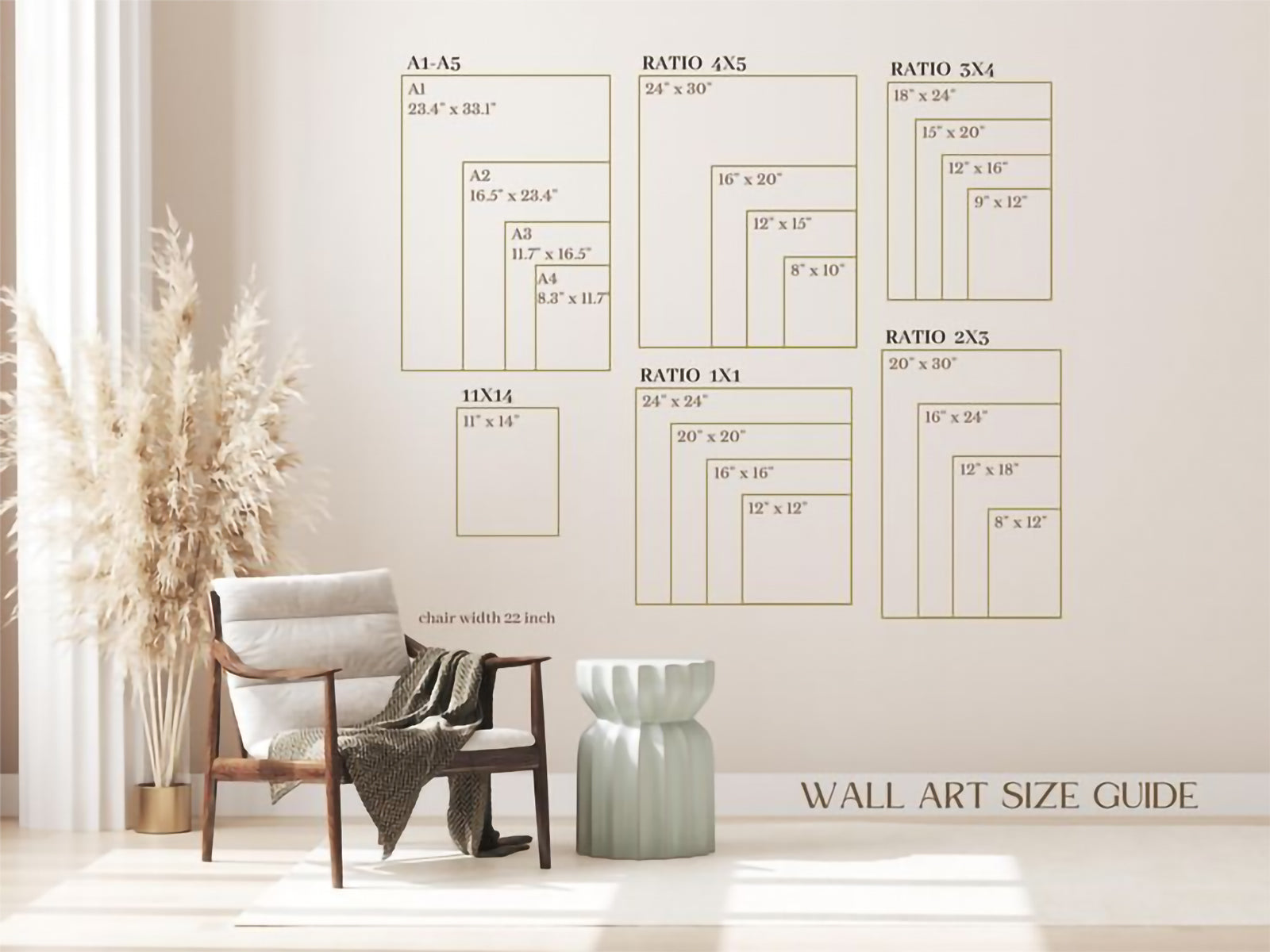 wall art size reference