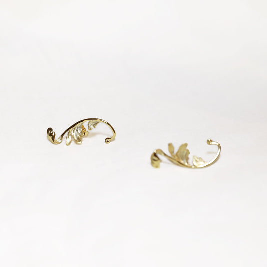 Music-themed Baroque Leaf Earrings