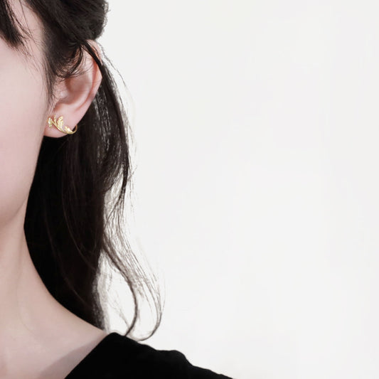 Music-themed Baroque Leaf Earrings