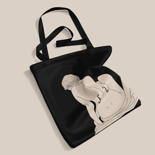 Violin violinist viola cello Man Ray illustration cotton tote bag