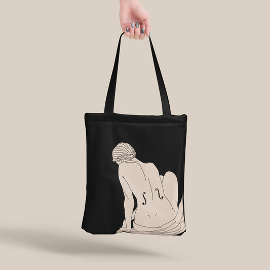 Violin violinist viola cello Man Ray illustration cotton tote bag