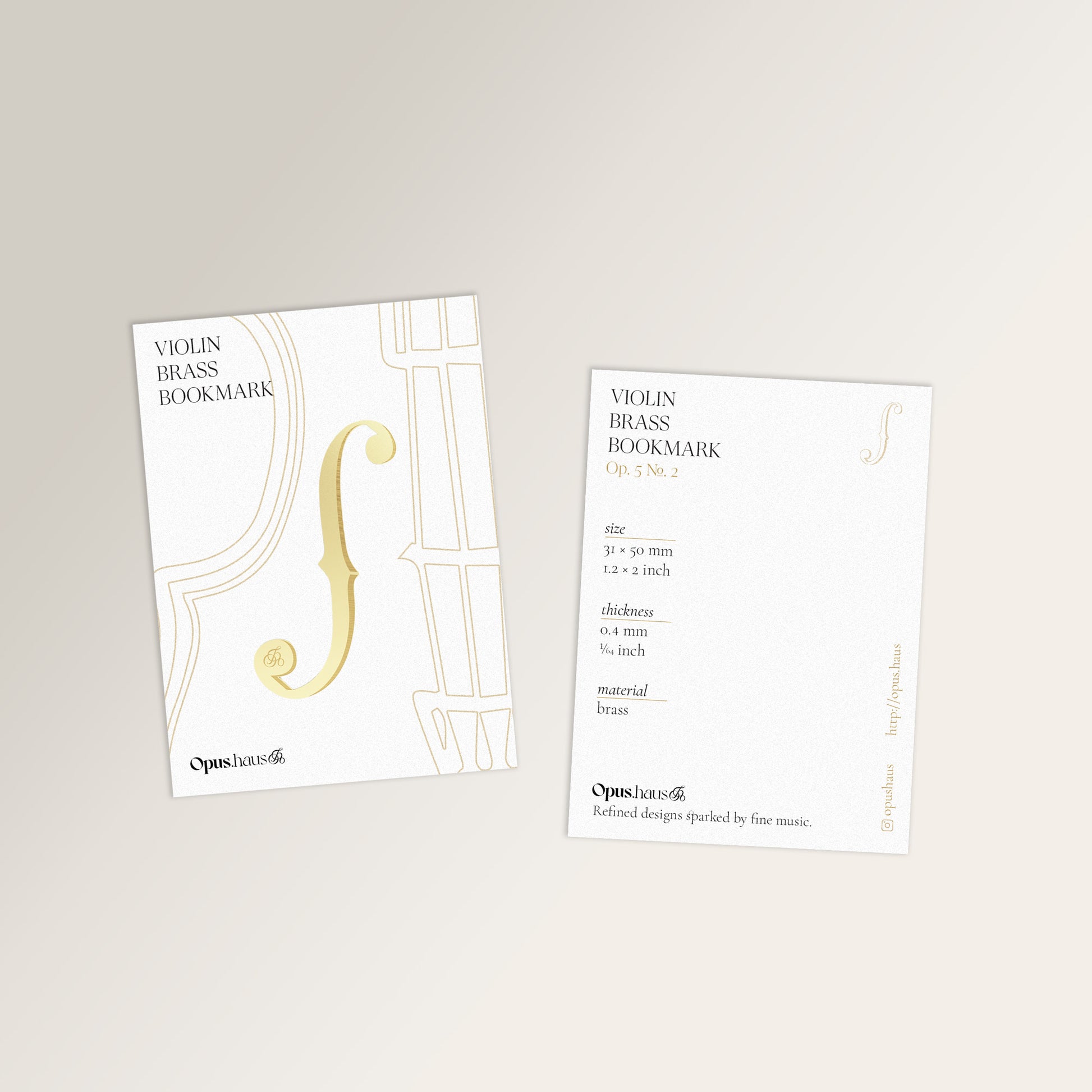 Violin violinst viola cello f-hole brass bookmark