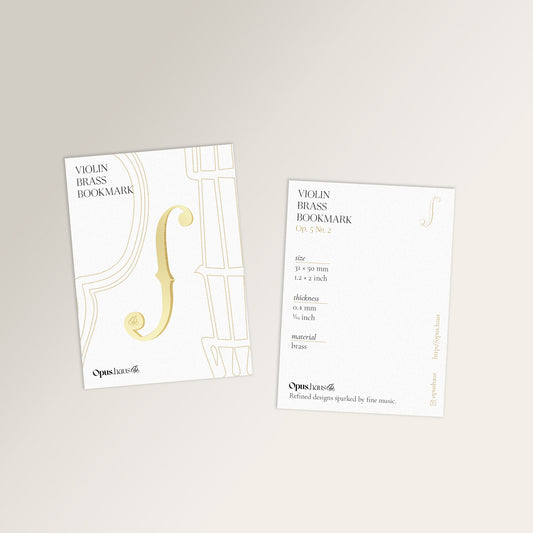 Violin violinst viola cello f-hole brass bookmark