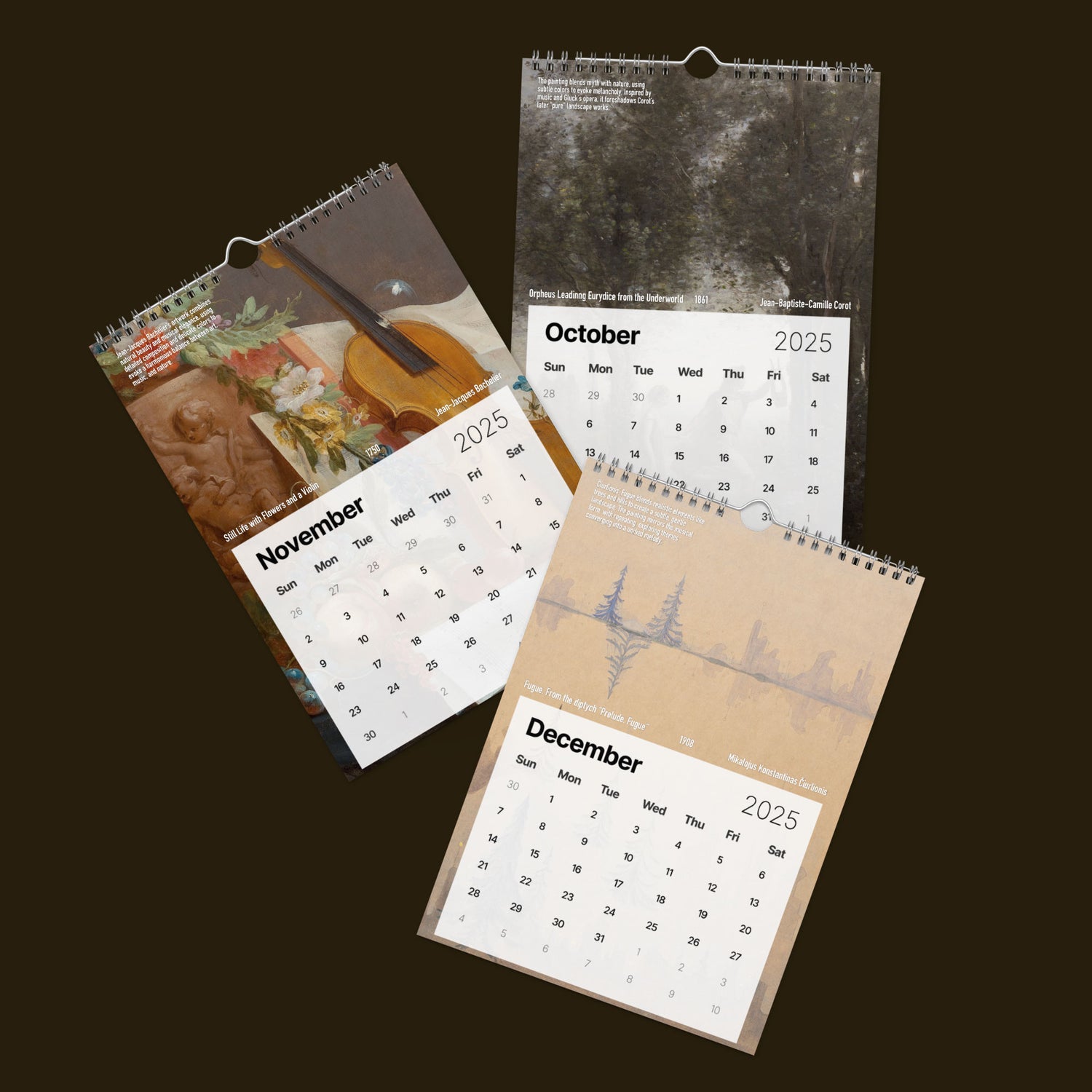 Calendar for musicians and music lovers