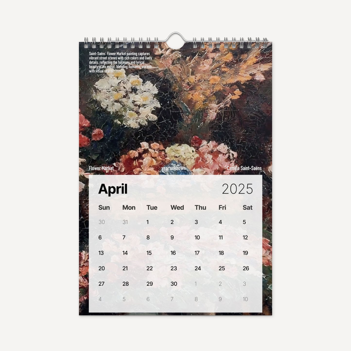 Musician calendar April Saint Saens