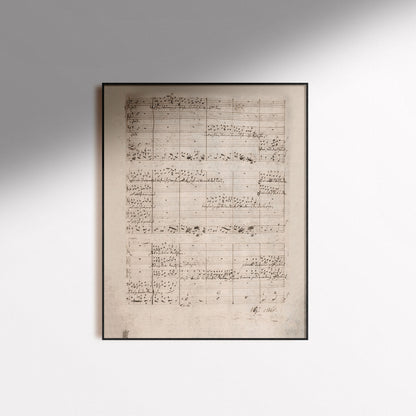 Bach Manuscript Wedding Quodlibet BWV 524 Art Print