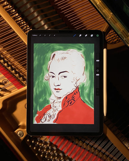 Mozart Art Print Original artwork
