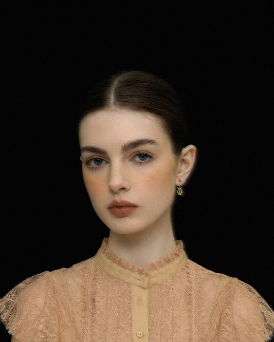 Gold Lyre Drop Earrings