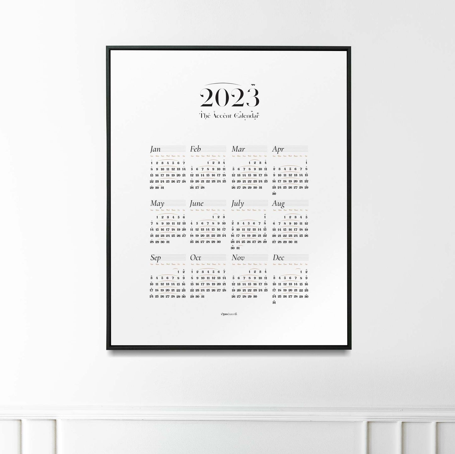 Music Accent Calendar 2023